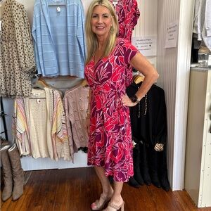 Gilli Red and Plum Floral Dress